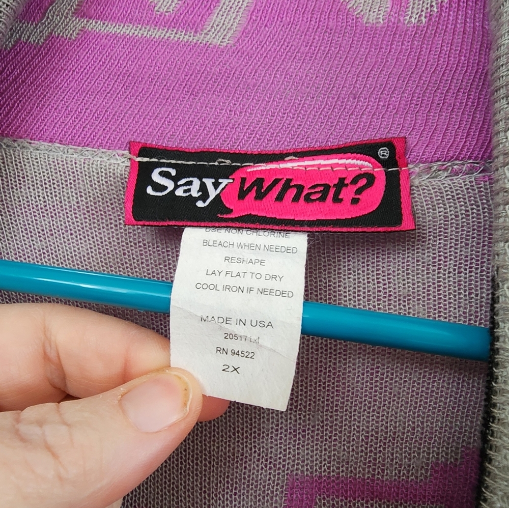 Say What? Pink and Gray Knit Cardigan